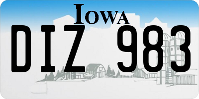 IA license plate DIZ983