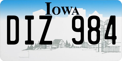 IA license plate DIZ984