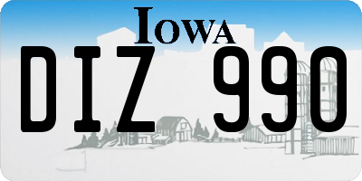 IA license plate DIZ990