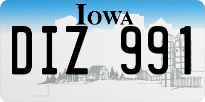 IA license plate DIZ991
