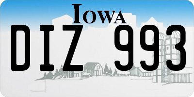 IA license plate DIZ993