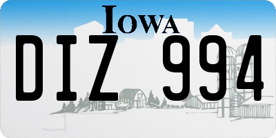 IA license plate DIZ994