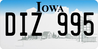 IA license plate DIZ995