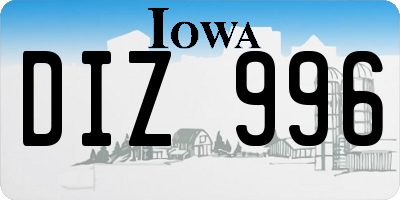 IA license plate DIZ996