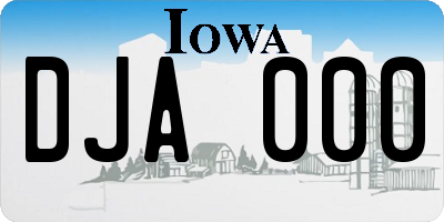 IA license plate DJA000