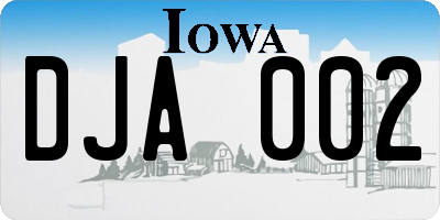 IA license plate DJA002
