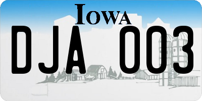 IA license plate DJA003