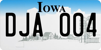 IA license plate DJA004