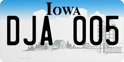 IA license plate DJA005