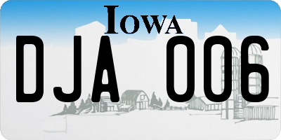 IA license plate DJA006