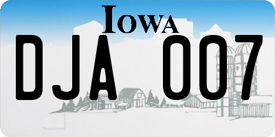 IA license plate DJA007