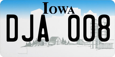 IA license plate DJA008
