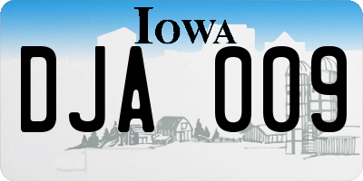 IA license plate DJA009