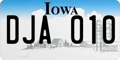 IA license plate DJA010