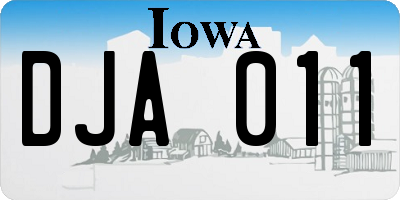 IA license plate DJA011