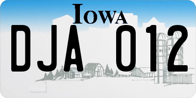 IA license plate DJA012