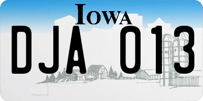 IA license plate DJA013