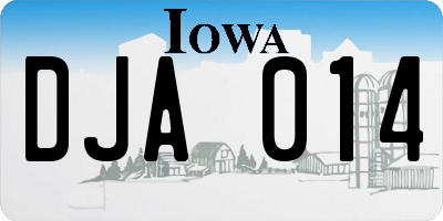 IA license plate DJA014
