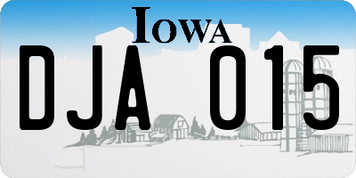 IA license plate DJA015
