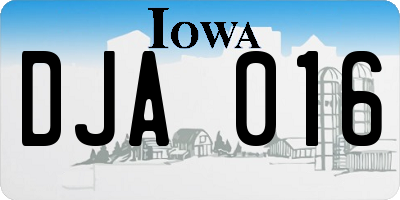 IA license plate DJA016