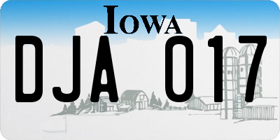 IA license plate DJA017