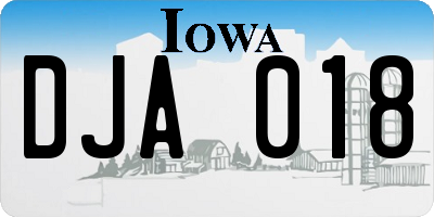 IA license plate DJA018