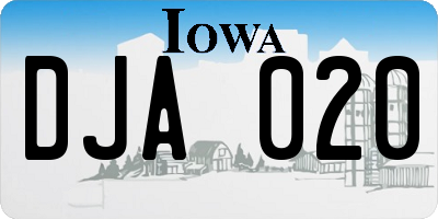 IA license plate DJA020