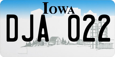 IA license plate DJA022