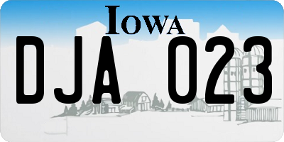 IA license plate DJA023