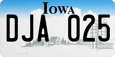 IA license plate DJA025