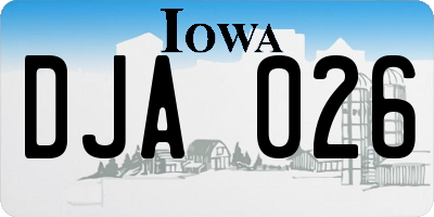 IA license plate DJA026