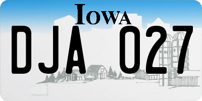 IA license plate DJA027