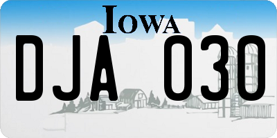 IA license plate DJA030
