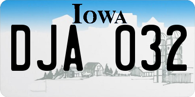 IA license plate DJA032