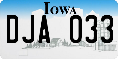 IA license plate DJA033