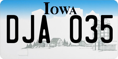 IA license plate DJA035