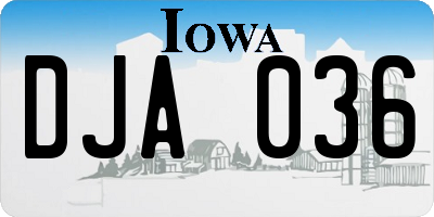 IA license plate DJA036