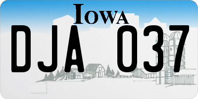 IA license plate DJA037