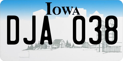 IA license plate DJA038
