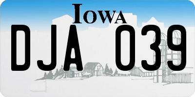 IA license plate DJA039