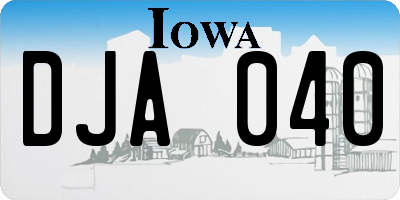 IA license plate DJA040