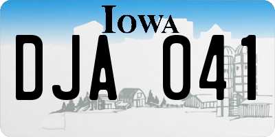 IA license plate DJA041