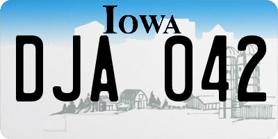 IA license plate DJA042