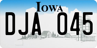 IA license plate DJA045