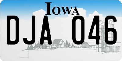 IA license plate DJA046