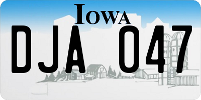 IA license plate DJA047