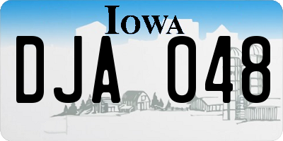 IA license plate DJA048