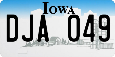 IA license plate DJA049