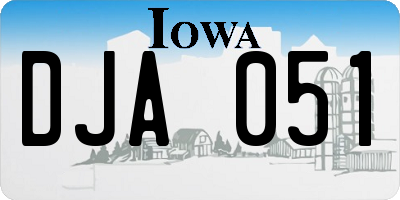 IA license plate DJA051