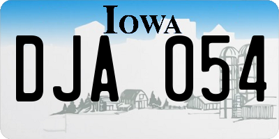 IA license plate DJA054